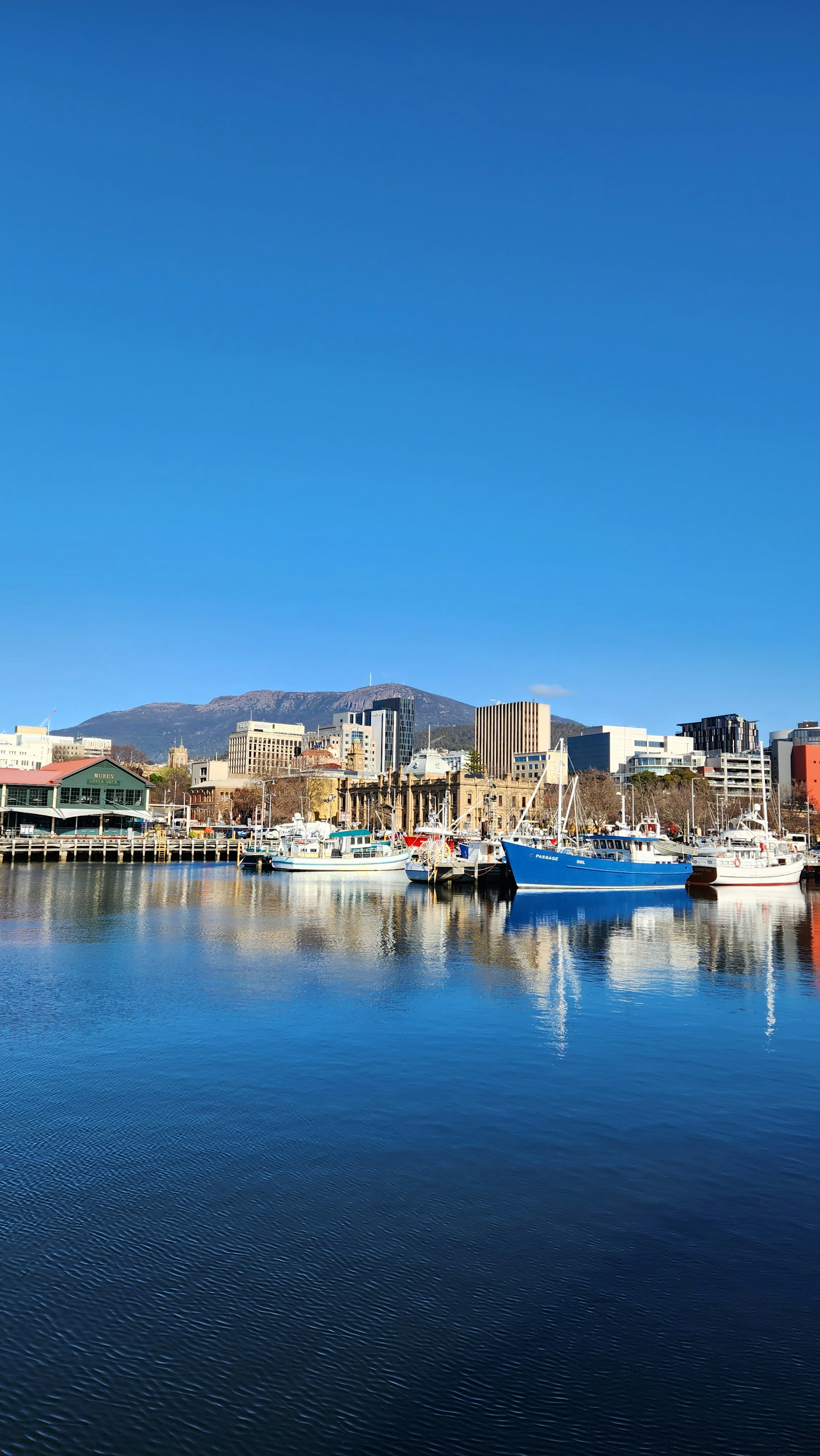 Hobart's waterfront beneath kunanyi / Mount Wellington — Kingston's home market