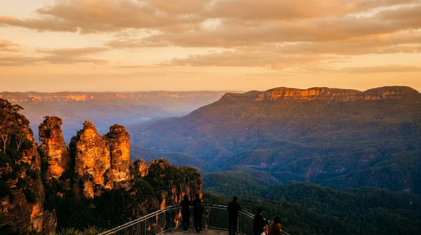 Aerial of Blue Mountains, NSW, at golden hour — Glenbrook's home market