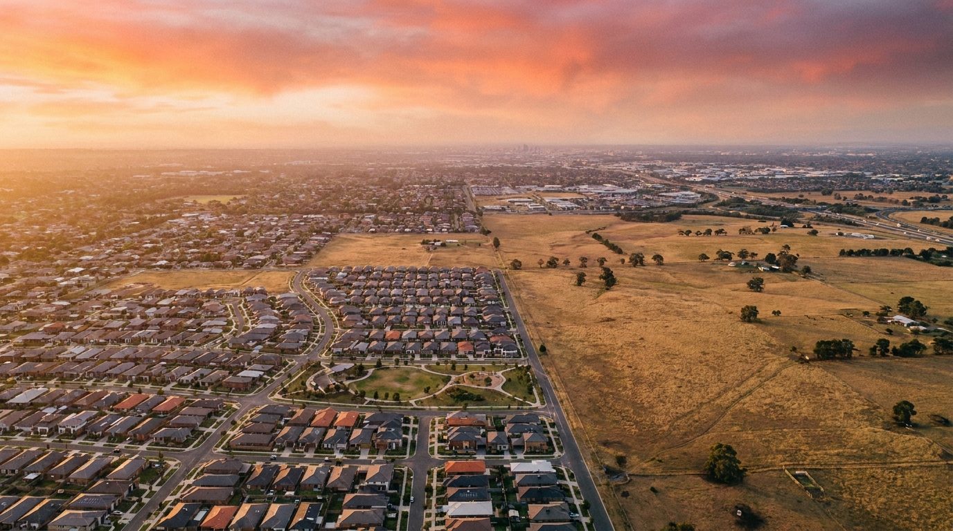 Aerial of Outer North, VIC, at golden hour — Broadmeadows's home market