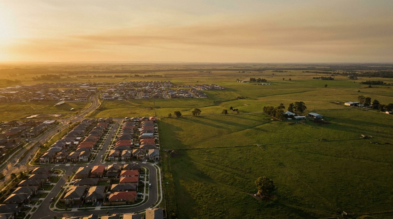 Aerial of South Western Sydney, NSW, at golden hour — Chester Hill's home market
