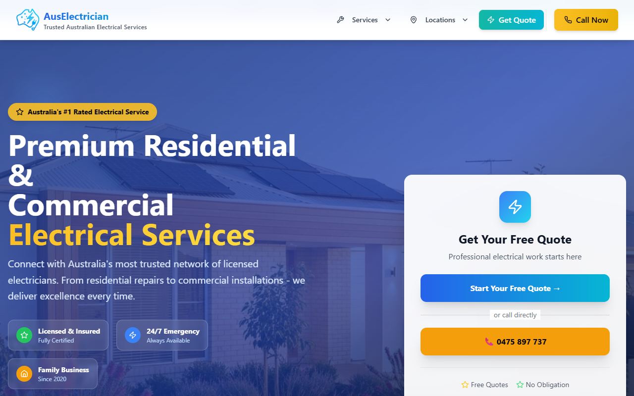 Aus Electrician website