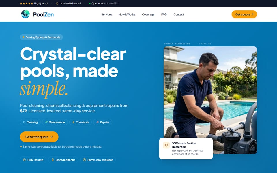 PoolZen website