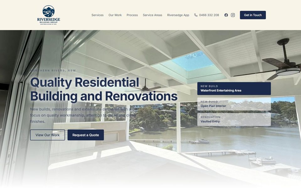 Riversedge Building Group website