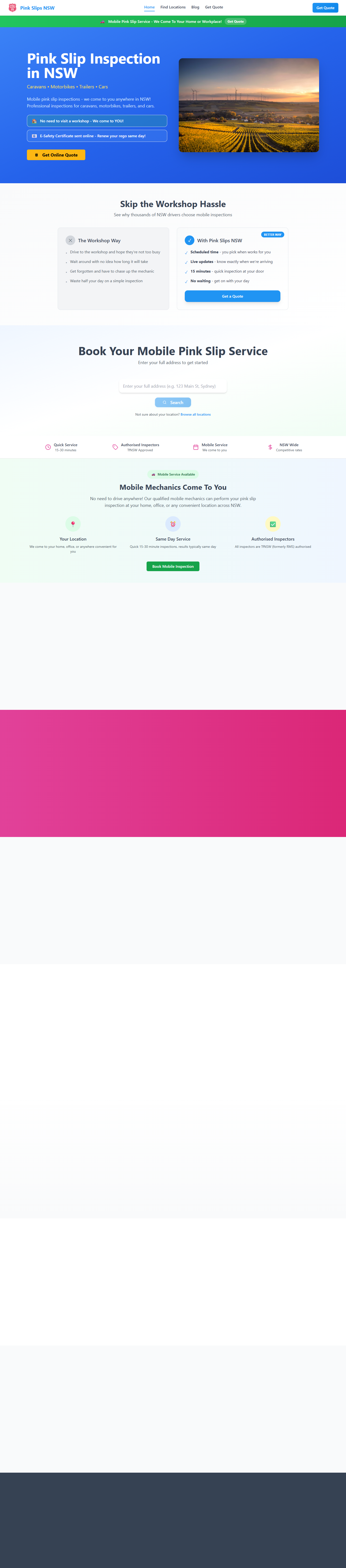 Pink Slips NSW website