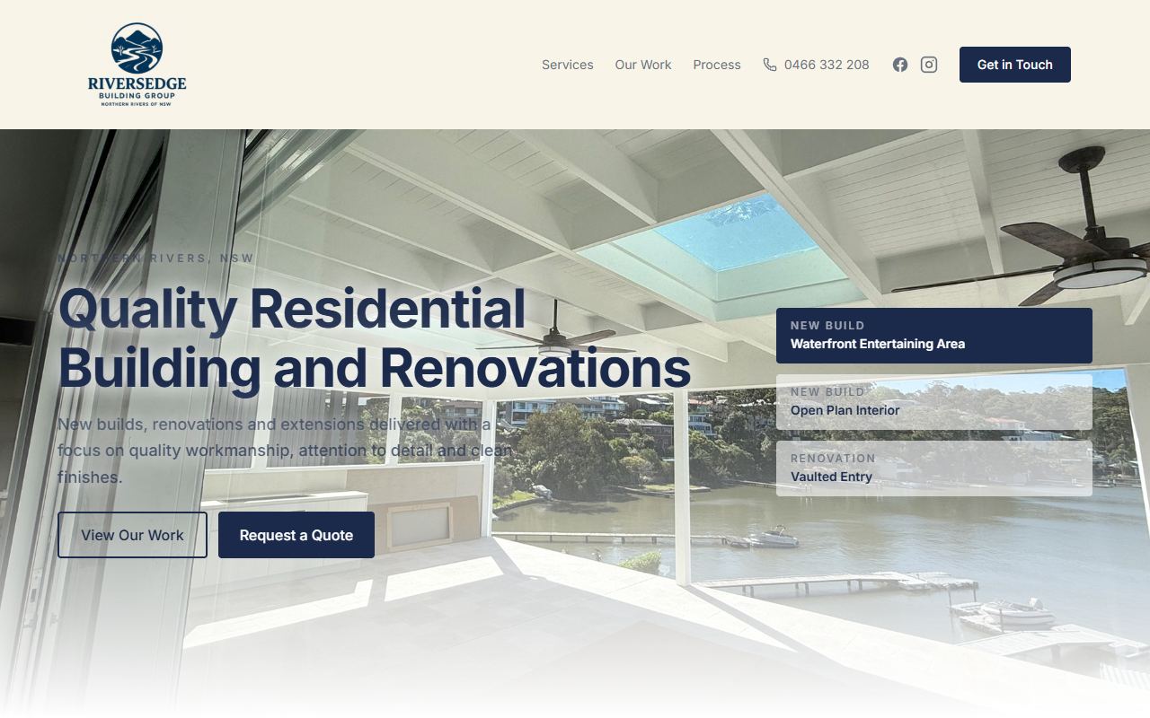Riversedge Building Group website