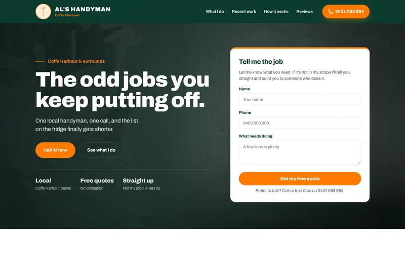 Al's Handyman Services website
