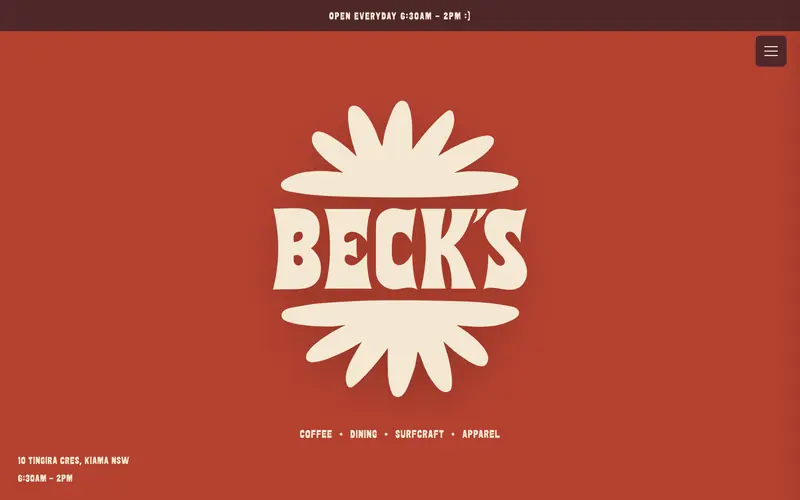 Becks Coffee website