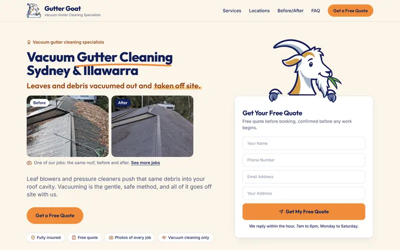 Gutter Goat website