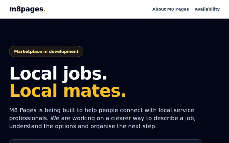 M8 Pages website