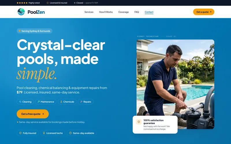 PoolZen website