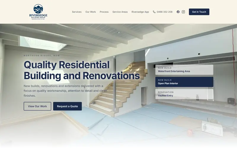 Riversedge Building Group website