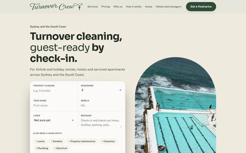Turnover Crew website